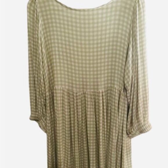 Gingham Bishop Sleeve Sundress with Crew Neck - Picture 3 of 12